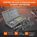 coffret de 40 clés à douilles - polyvalent, complet, durable
