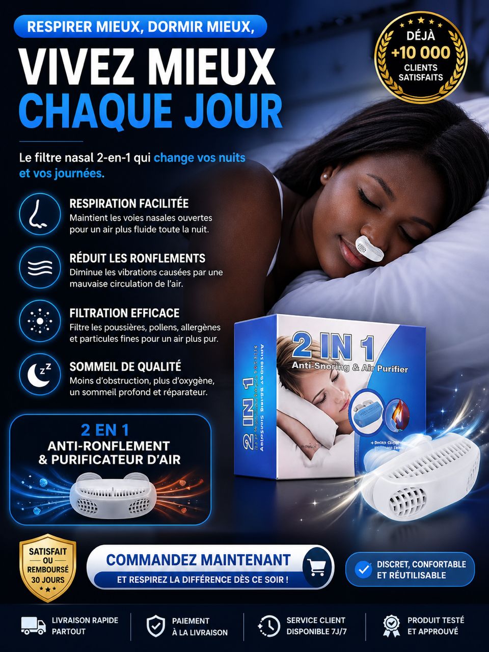 Filtre nasal anti-ronflement