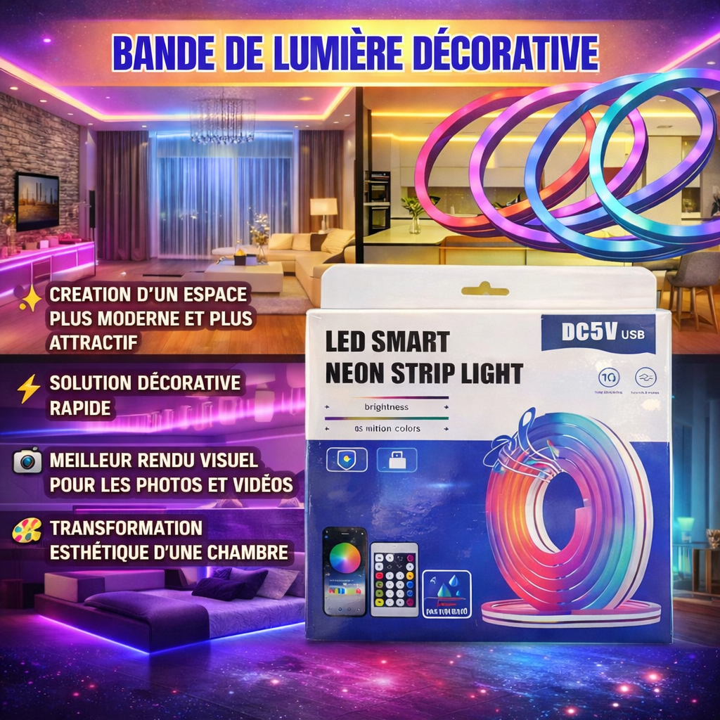 BANDE DE LUMIERE DECORATIVE ( 5 mètres)