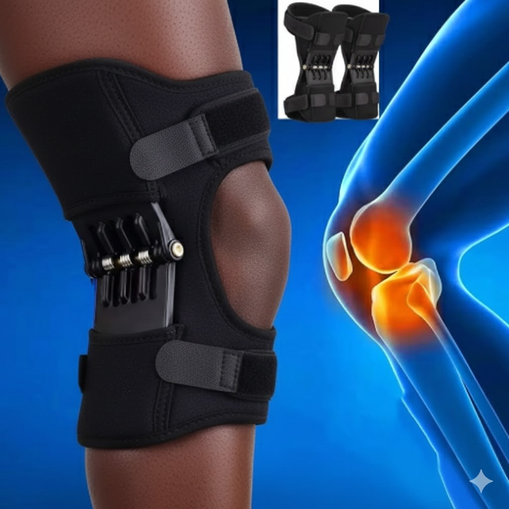 Paire de genouillère orthopédique avec ressort d’extension