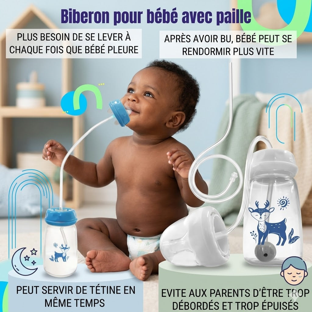 Biberon pour bébé avec paille